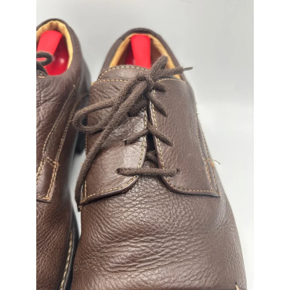 Sandro Moscoloni Men's Brown Leather Cap-Toe Derby Shoes Size 14 Made in Brazil